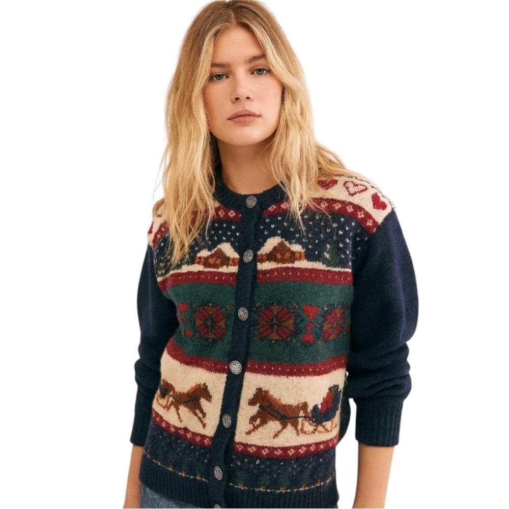 Women's Multicolor Patterned Sweater Christmas sweater S